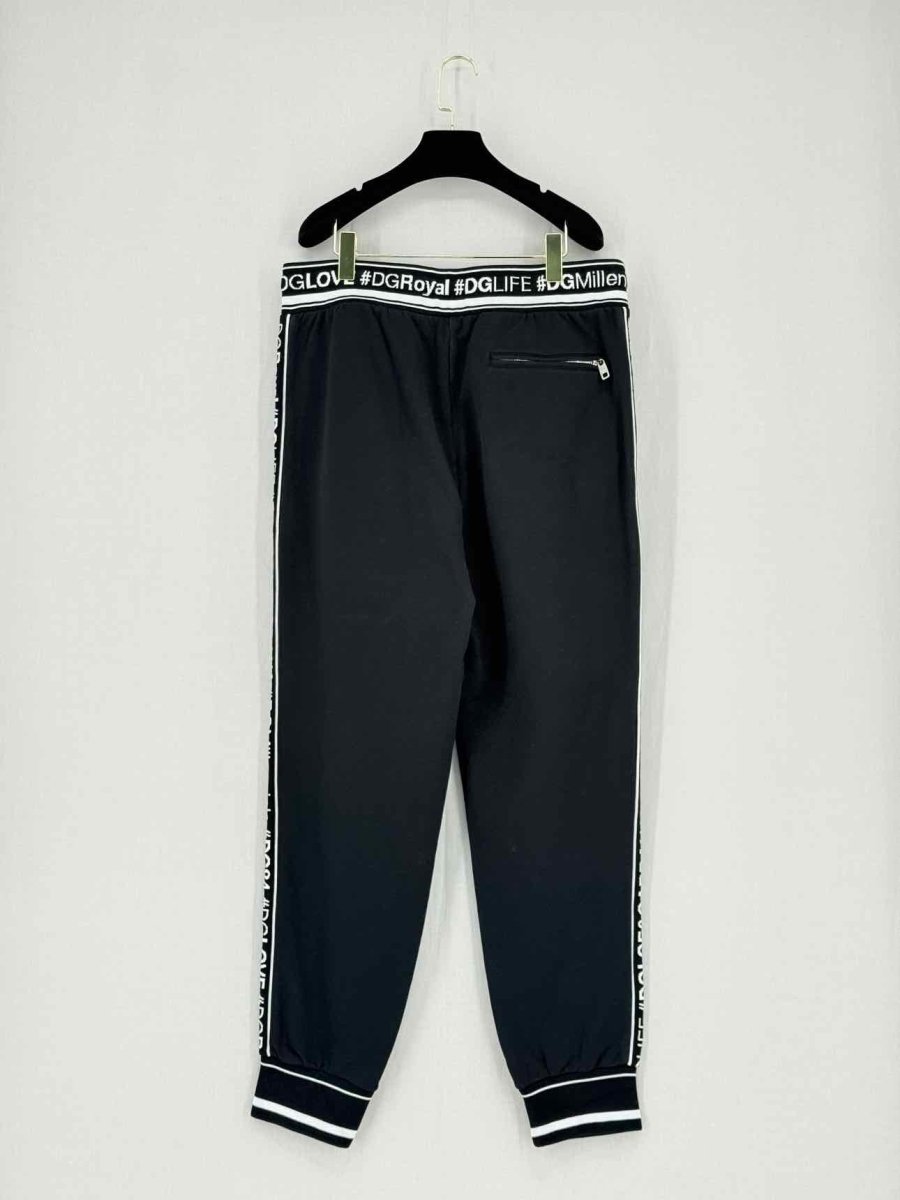 Pre - loved DOLCE & GABBANA Black Side Stripe Size US 14 Pants at Reems Closet