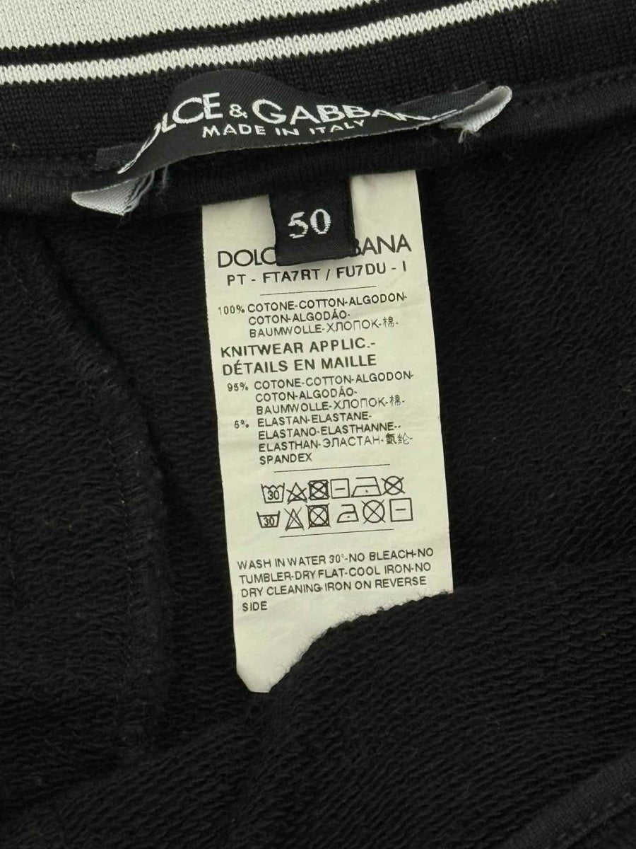 Pre - loved DOLCE & GABBANA Black Side Stripe Size US 14 Pants at Reems Closet