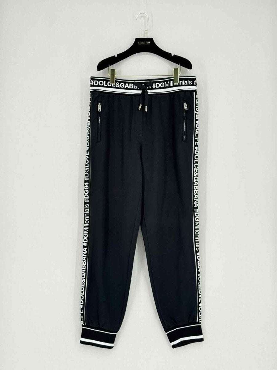 Pre - loved DOLCE & GABBANA Black Side Stripe Size US 14 Pants at Reems Closet