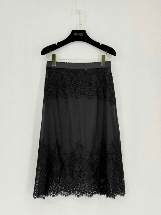 Pre - loved DOLCE & GABBANA Black Size Small Midi Skirt at Reems Closet