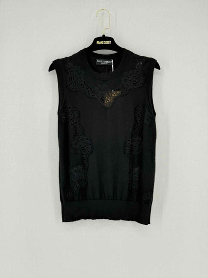 Pre - loved DOLCE & GABBANA Black Size US 8 Top at Reems Closet