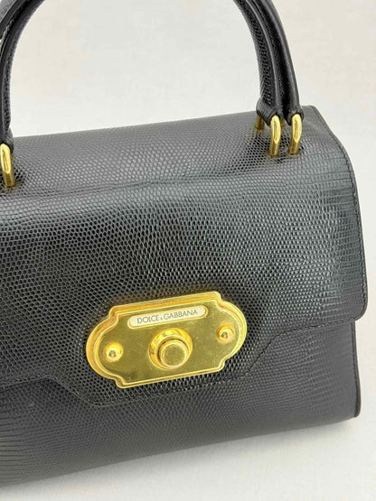 Pre - loved DOLCE & GABBANA Black Top Handle at Reems Closet