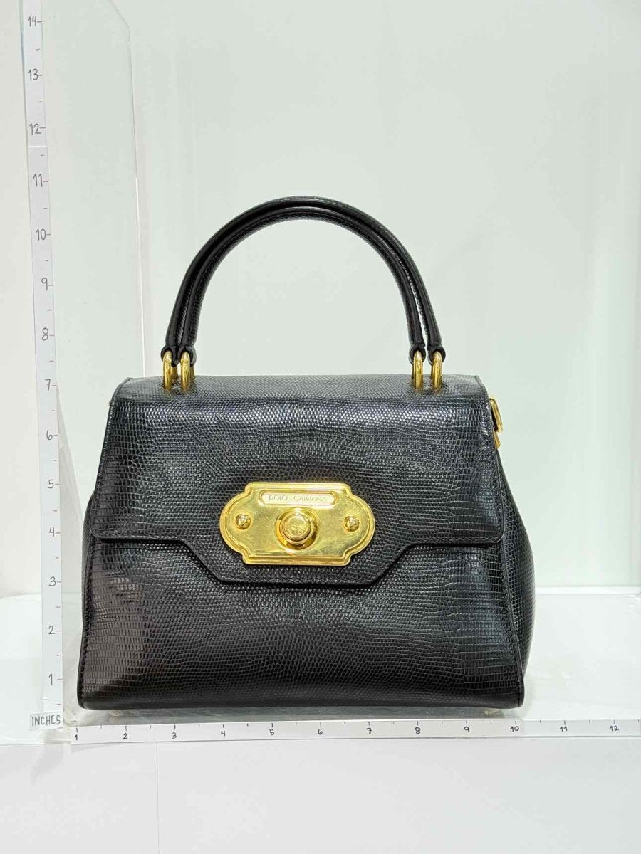 Pre - loved DOLCE & GABBANA Black Top Handle at Reems Closet