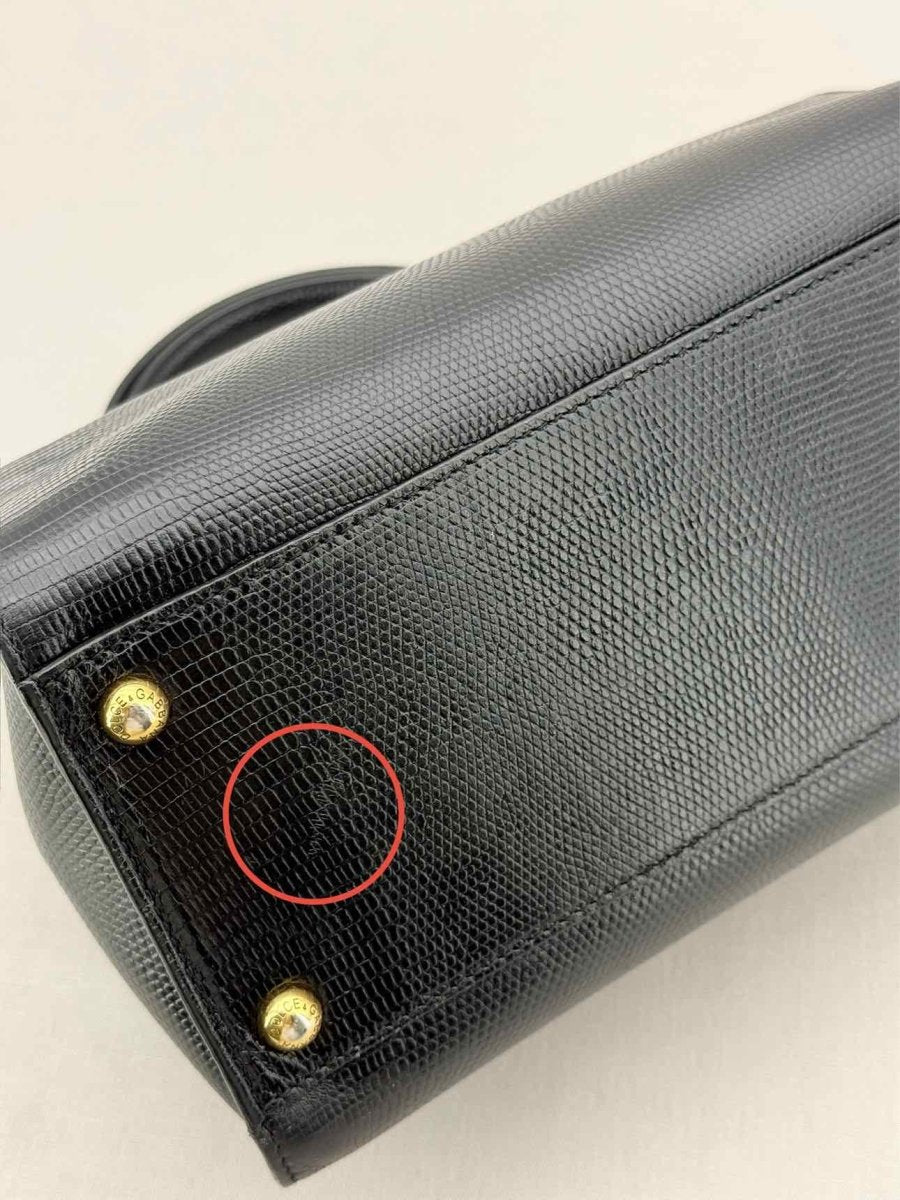 Pre - loved DOLCE & GABBANA Black Top Handle at Reems Closet