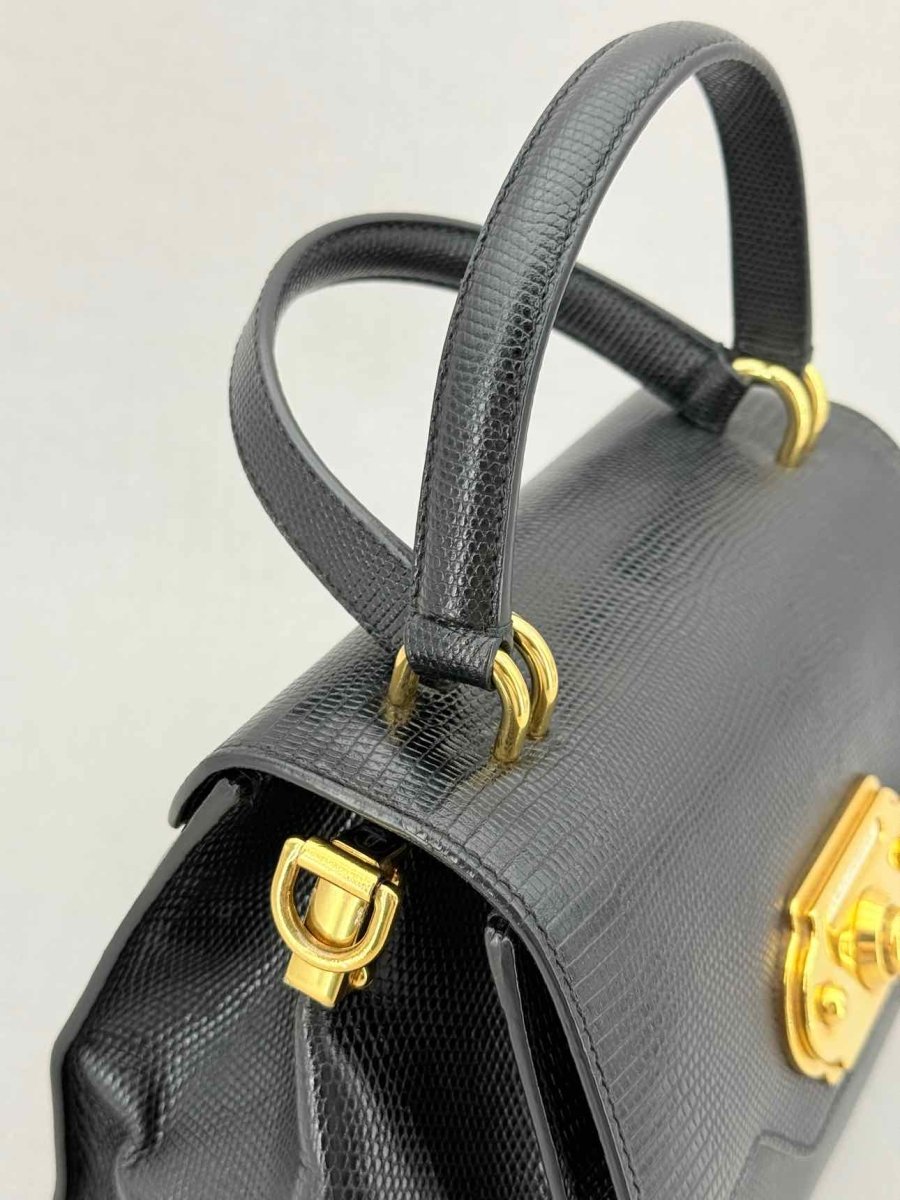 Pre - loved DOLCE & GABBANA Black Top Handle at Reems Closet