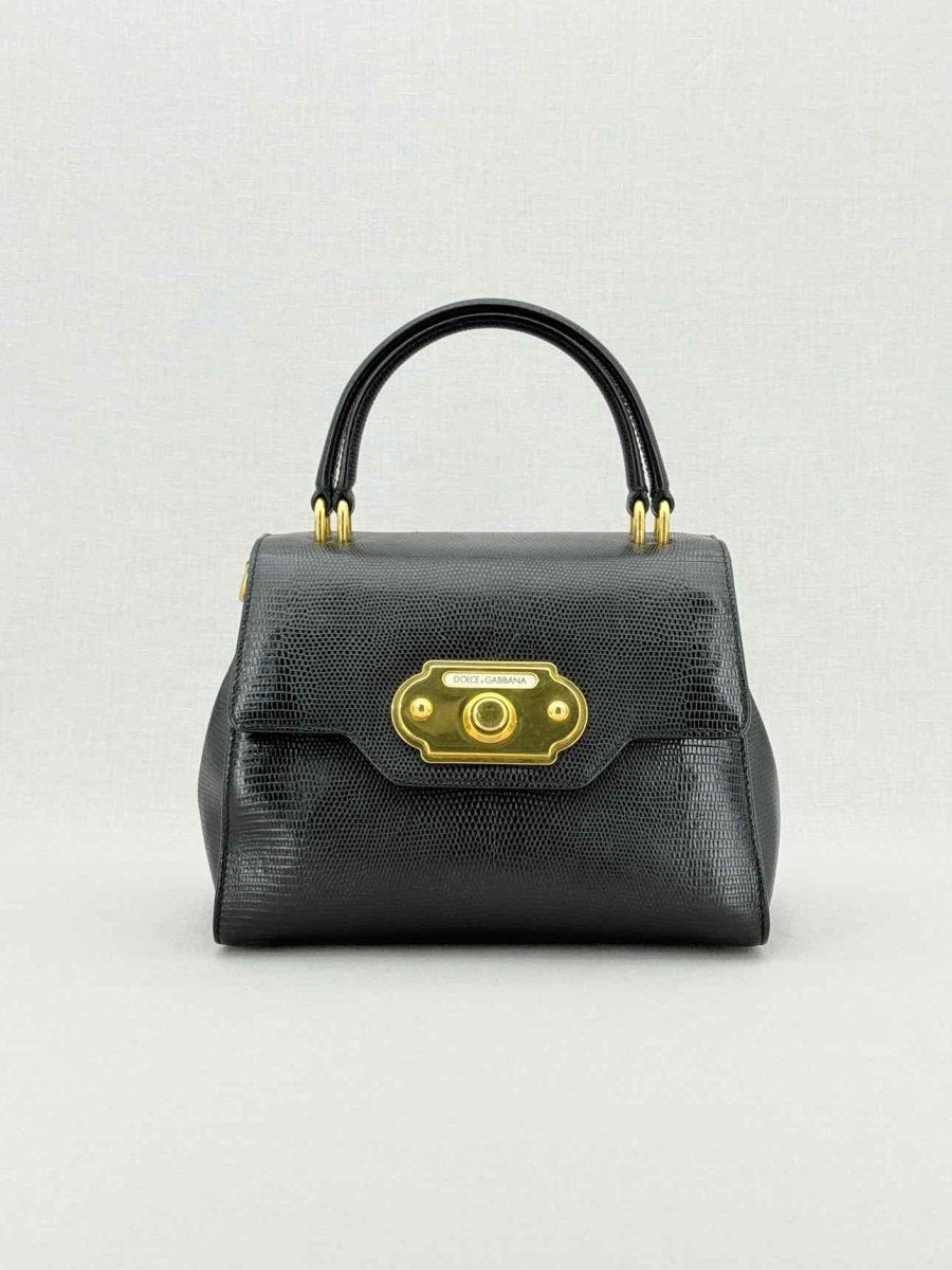 Pre - loved DOLCE & GABBANA Black Top Handle at Reems Closet