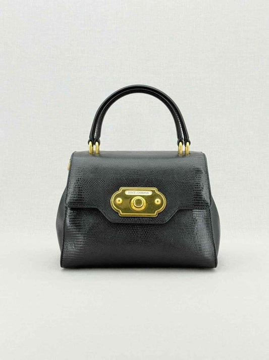 Pre - loved DOLCE & GABBANA Black Top Handle at Reems Closet