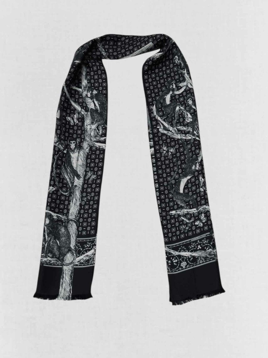 Pre - loved DOLCE & GABBANA Black & White Monkey Print Twill at Reems Closet