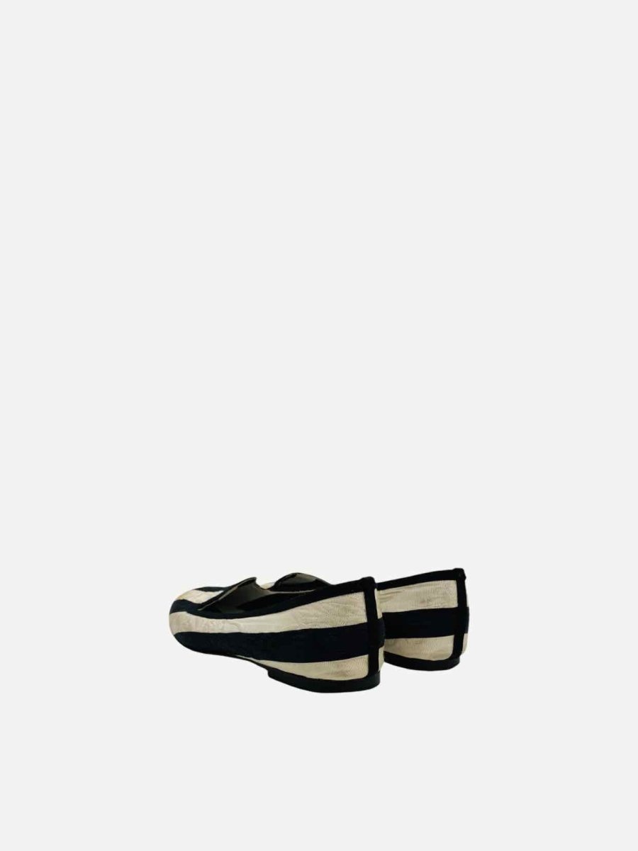 Pre - loved DOLCE & GABBANA Black & White Striped Ballet Flats at Reems Closet