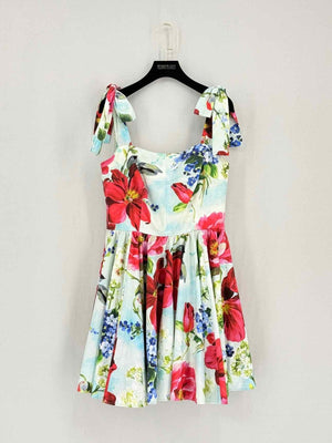 Pre-loved DOLCE & GABBANA Blue Multicolor Size US 10 Short Dress at Reems Closet