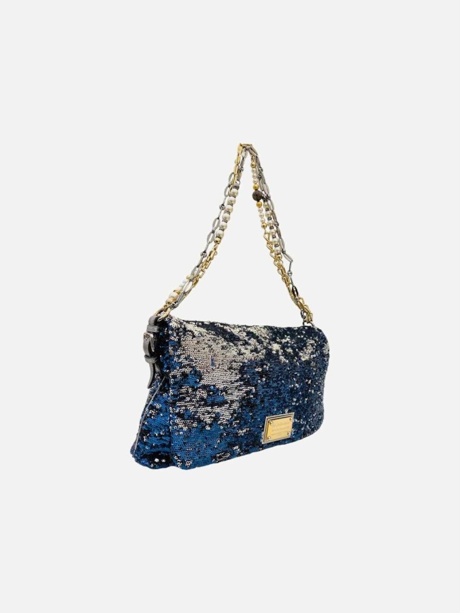 Pre - loved DOLCE & GABBANA Blue Shoulder Bag at Reems Closet