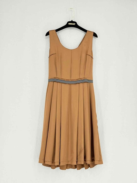 Pre - loved DOLCE & GABBANA Bronze Size US 6 Knee Length Dress at Reems Closet