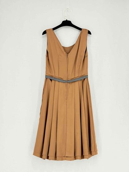 Pre - loved DOLCE & GABBANA Bronze Size US 6 Knee Length Dress at Reems Closet