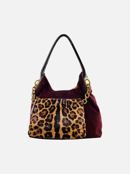 Pre - loved DOLCE & GABBANA Burgundy Multicolor Shoulder Bag at Reems Closet