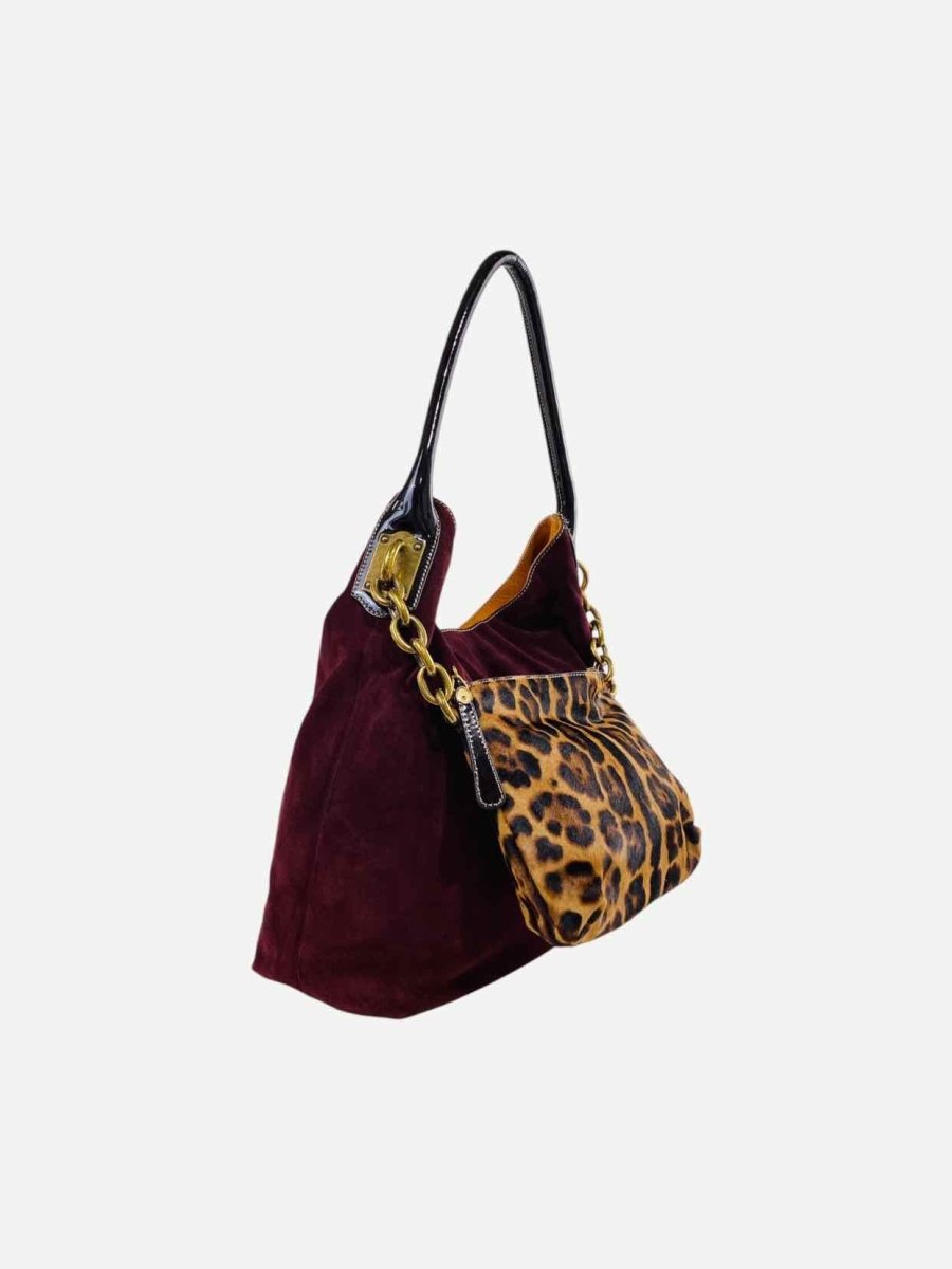 Pre - loved DOLCE & GABBANA Burgundy Multicolor Shoulder Bag at Reems Closet