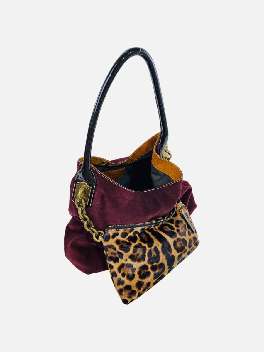 Pre - loved DOLCE & GABBANA Burgundy Multicolor Shoulder Bag at Reems Closet