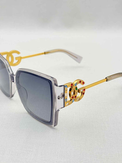 Pre-loved DOLCE & GABBANA Clear Crystal Logo Sunglasses at Reems Closet
