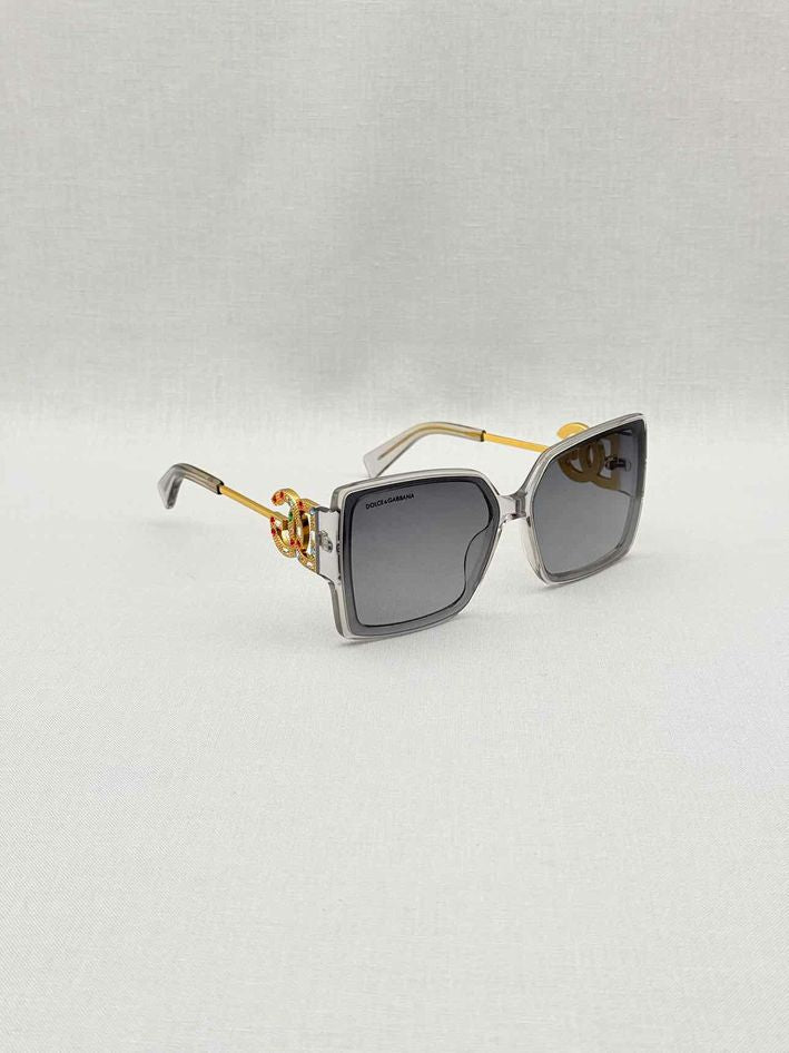 Pre-loved DOLCE & GABBANA Clear Crystal Logo Sunglasses at Reems Closet