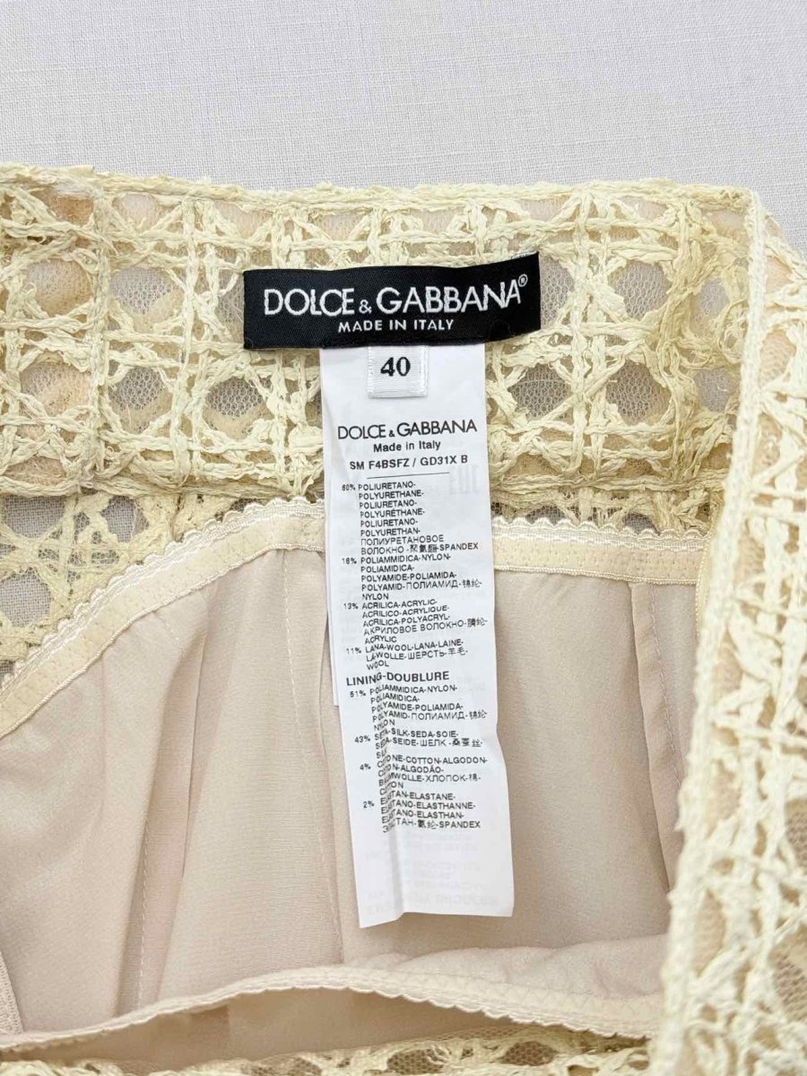 Pre - loved DOLCE & GABBANA Cream Size US 4 Mini Skirt at Reems Closet