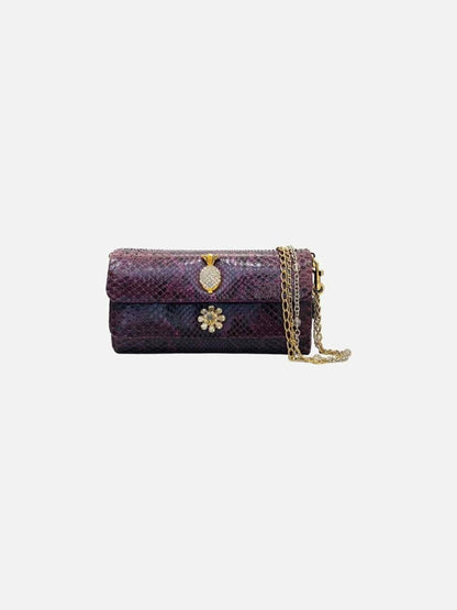 Pre - loved DOLCE & GABBANA Crystal Embellished Plum Shoulder Bag at Reems Closet