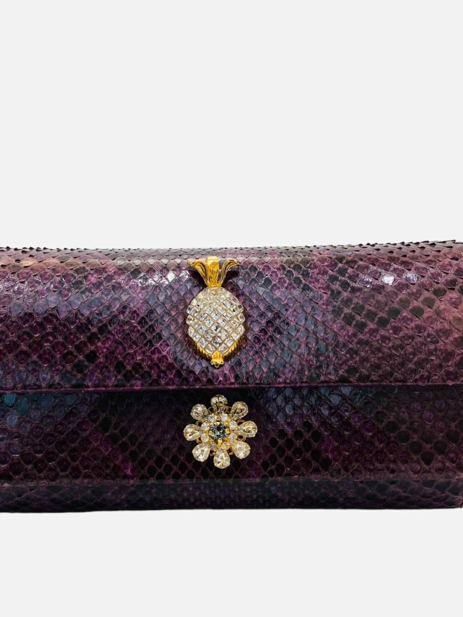 Pre - loved DOLCE & GABBANA Crystal Embellished Plum Shoulder Bag at Reems Closet