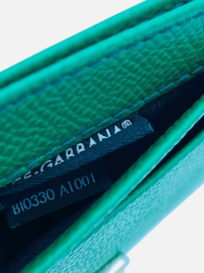 Pre - loved DOLCE & GABBANA Dauphine Green Card Holder at Reems Closet