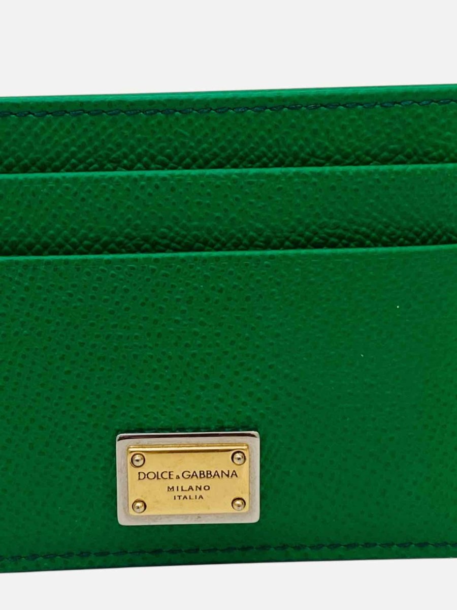 Pre - loved DOLCE & GABBANA Dauphine Green Card Holder at Reems Closet