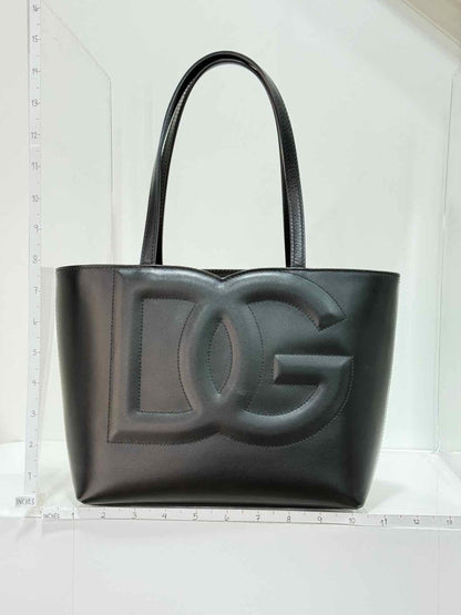 Pre - loved DOLCE & GABBANA DG Logo Black Embossed Tote Bag at Reems Closet