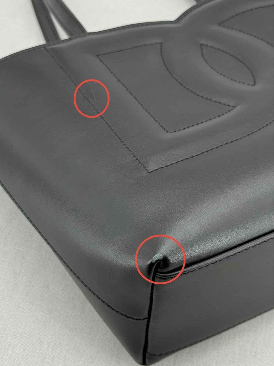 Pre - loved DOLCE & GABBANA DG Logo Black Embossed Tote Bag at Reems Closet
