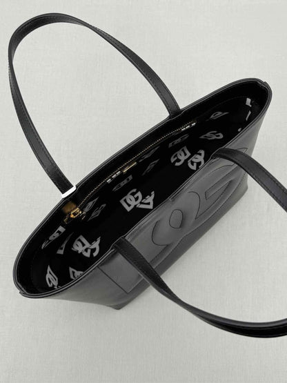 Pre - loved DOLCE & GABBANA DG Logo Black Embossed Tote Bag at Reems Closet