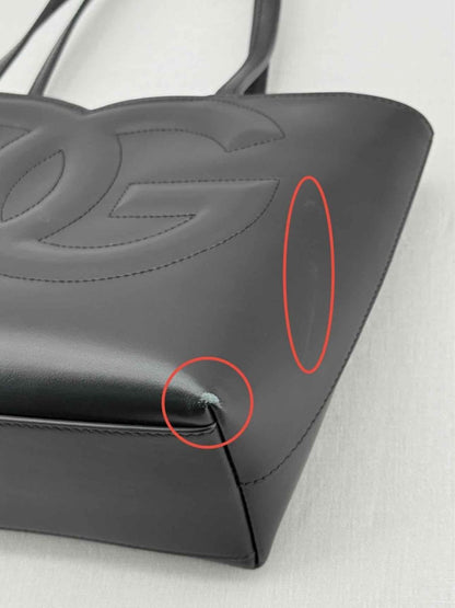 Pre - loved DOLCE & GABBANA DG Logo Black Embossed Tote Bag at Reems Closet