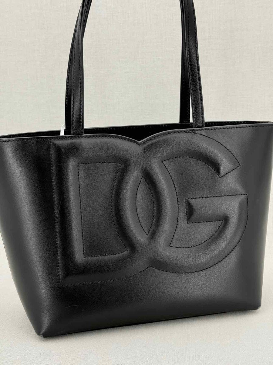 Pre - loved DOLCE & GABBANA DG Logo Black Embossed Tote Bag at Reems Closet