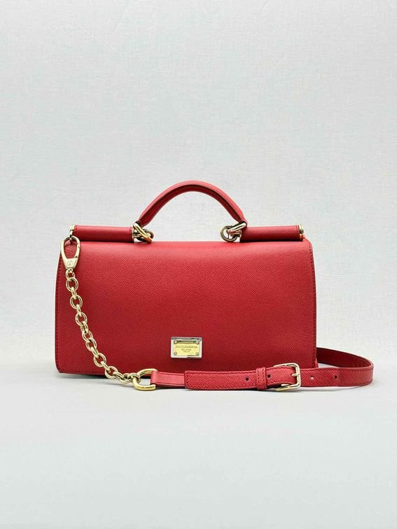 Pre - loved DOLCE & GABBANA Flap Red Top Handle at Reems Closet
