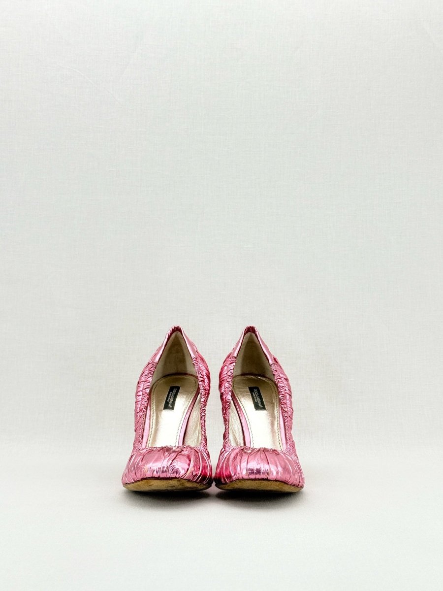 Pre - loved DOLCE & GABBANA Foil Pink EU 39.5 Pumps at Reems Closet