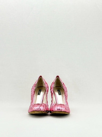 Pre - loved DOLCE & GABBANA Foil Pink EU 39.5 Pumps at Reems Closet