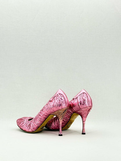 Pre - loved DOLCE & GABBANA Foil Pink EU 39.5 Pumps at Reems Closet