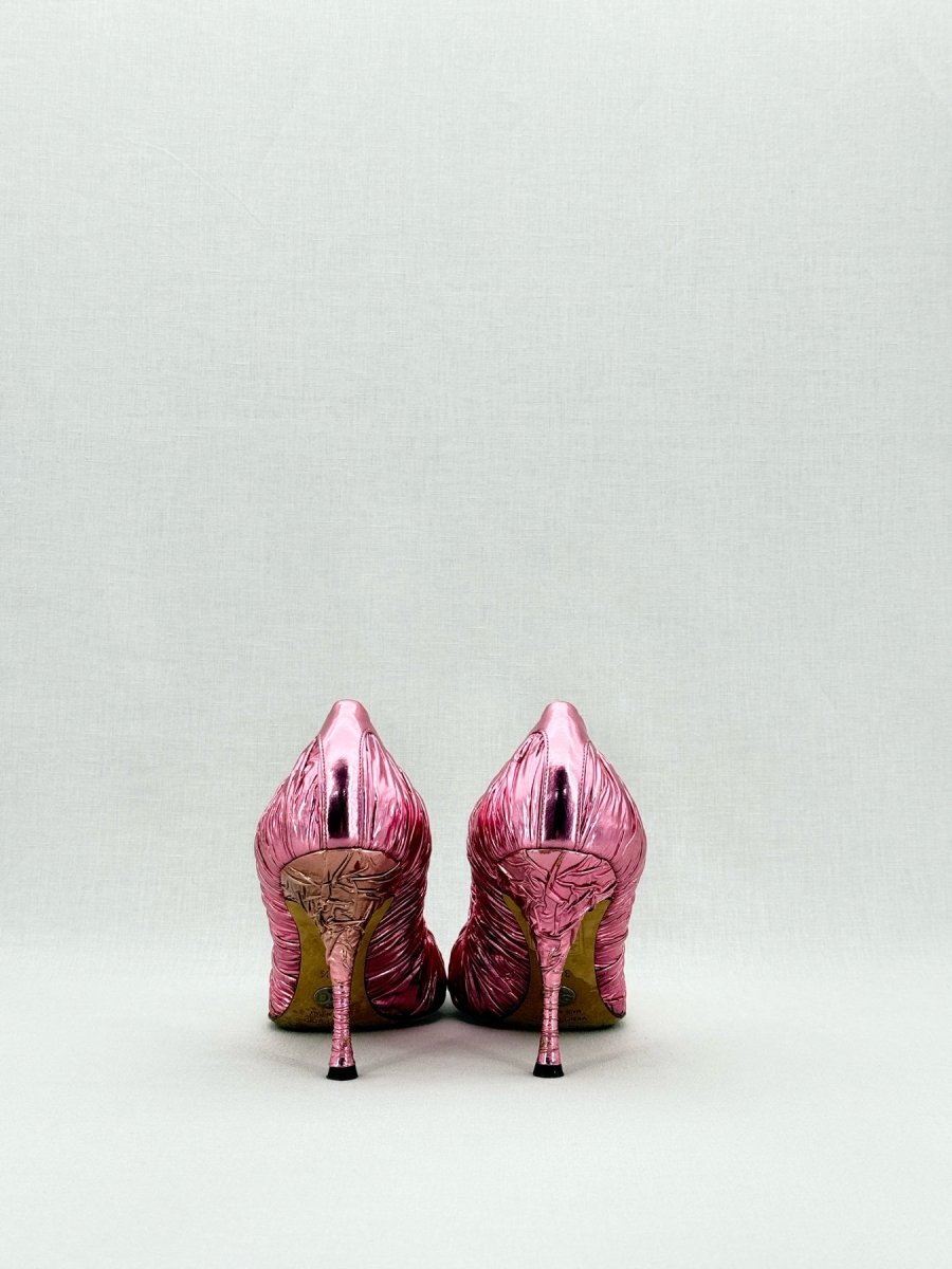 Pre - loved DOLCE & GABBANA Foil Pink EU 39.5 Pumps at Reems Closet