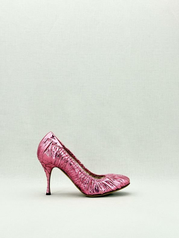 Pre - loved DOLCE & GABBANA Foil Pink EU 39.5 Pumps at Reems Closet