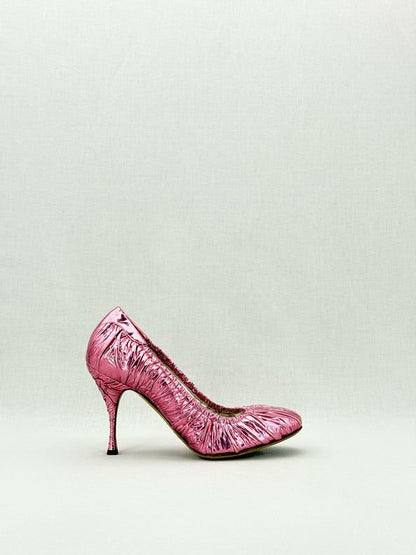 Pre - loved DOLCE & GABBANA Foil Pink EU 39.5 Pumps at Reems Closet