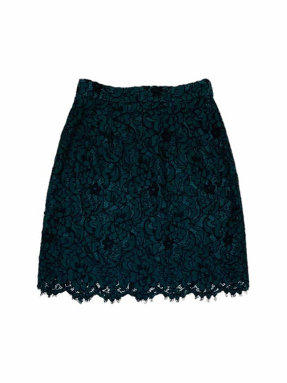 Pre - loved DOLCE & GABBANA Forest Green Lace Mini Skirt at Reems Closet