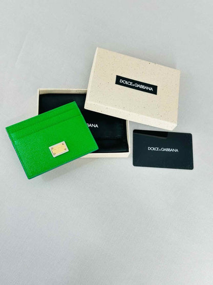 Pre - loved DOLCE & GABBANA Green Card Holder at Reems Closet