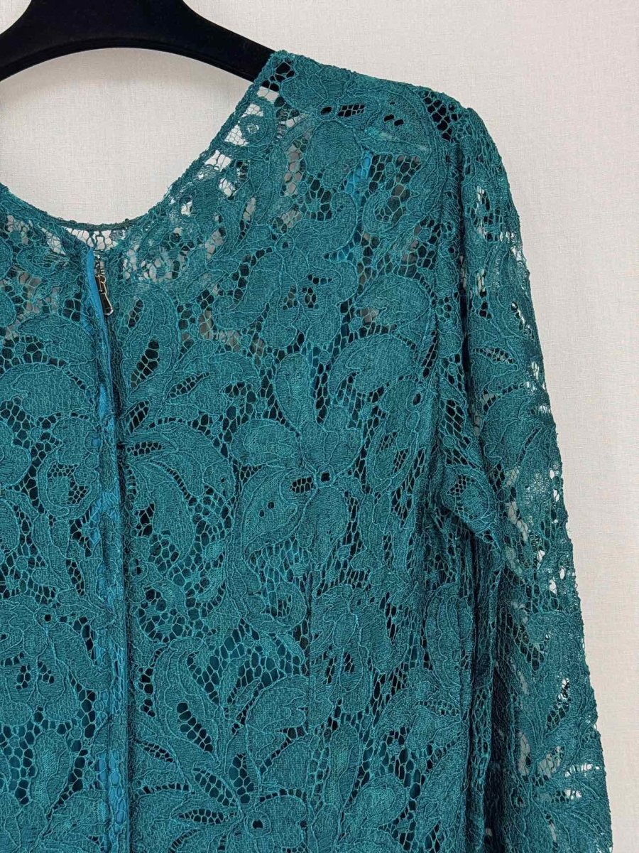 Pre-loved DOLCE & GABBANA Green Lace Size US 8 Long Dress at Reems Closet
