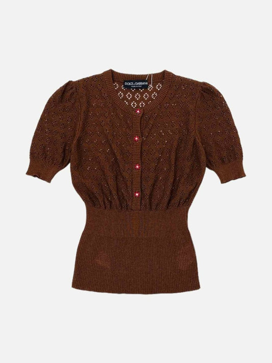 Pre - loved DOLCE & GABBANA Knit Brown Top at Reems Closet