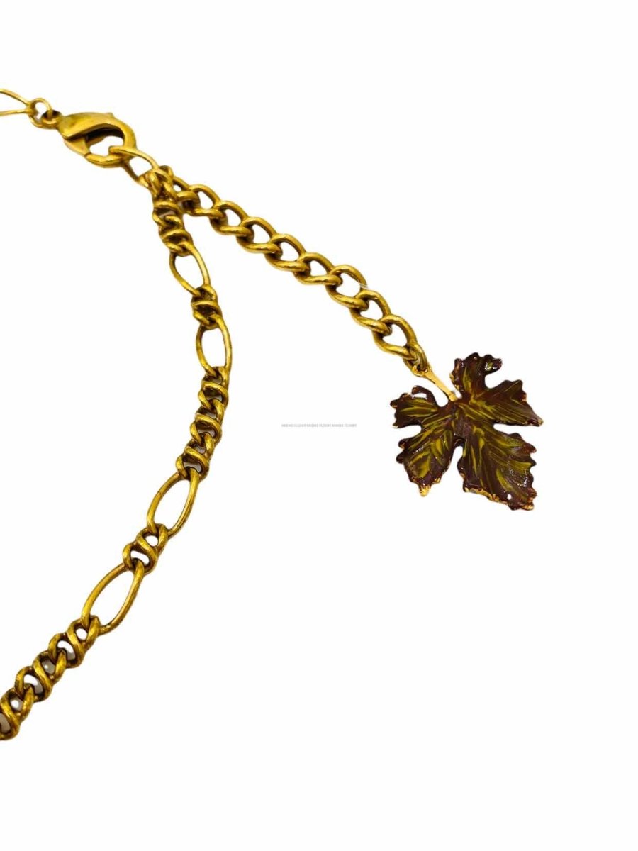 Pre-loved DOLCE & GABBANA Leaf Brown Fashion Necklace from Reems Closet