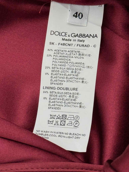 Pre - loved DOLCE & GABBANA Maroon Size US 4 Midi Skirt at Reems Closet