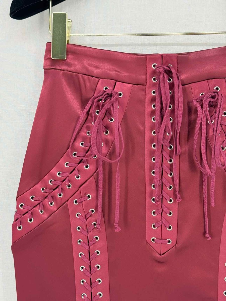 Pre - loved DOLCE & GABBANA Maroon Size US 4 Midi Skirt at Reems Closet