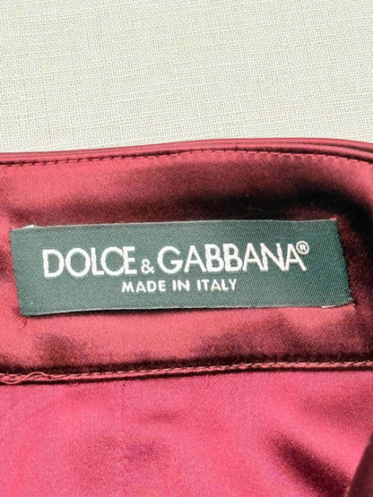Pre - loved DOLCE & GABBANA Maroon Size US 4 Midi Skirt at Reems Closet