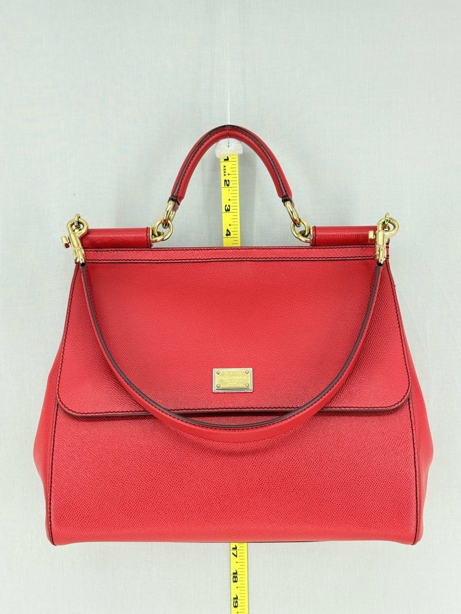 Pre - loved DOLCE & GABBANA Miss Sicily Red Top Handle at Reems Closet