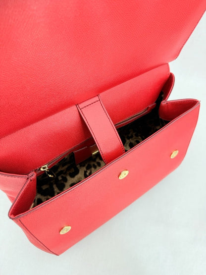 Pre - loved DOLCE & GABBANA Miss Sicily Red Top Handle at Reems Closet