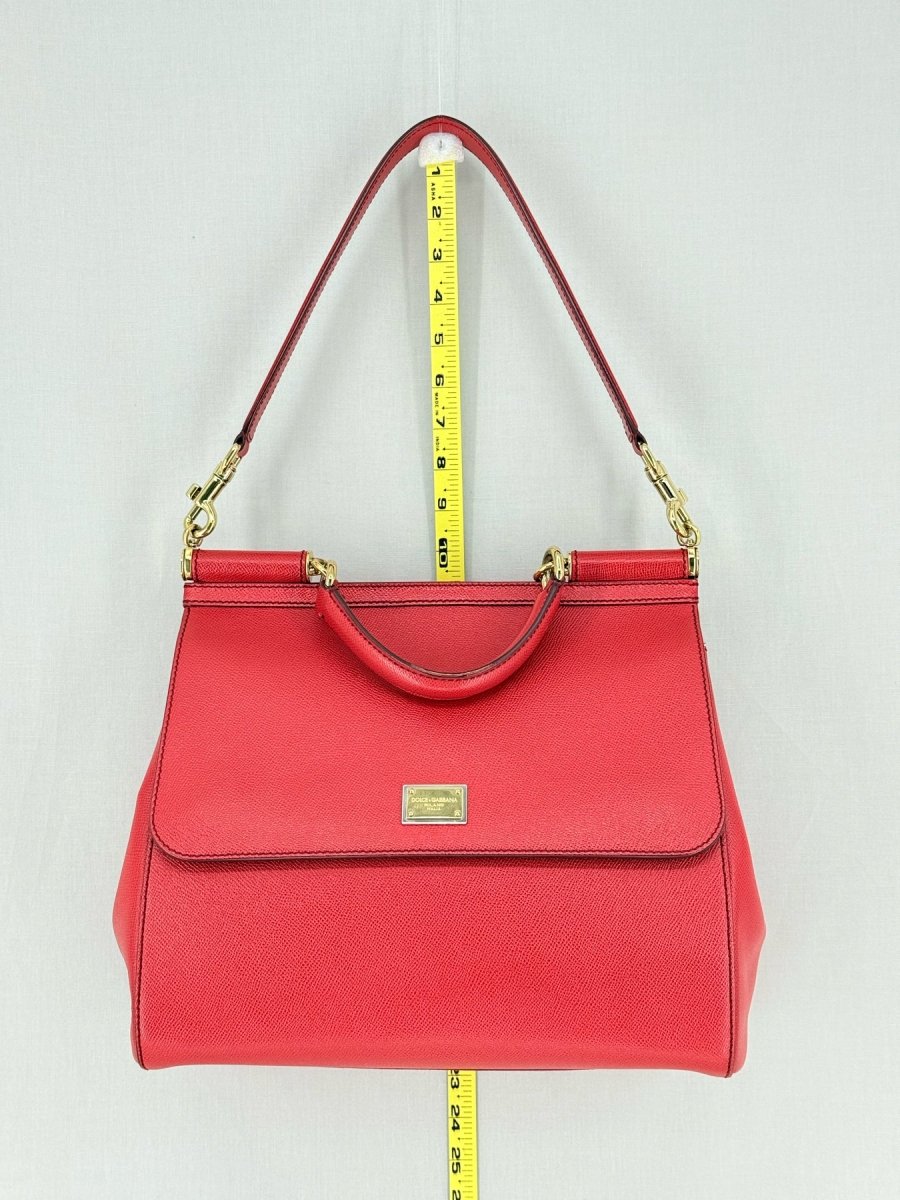 Pre - loved DOLCE & GABBANA Miss Sicily Red Top Handle at Reems Closet